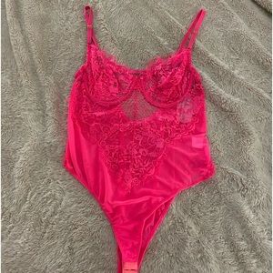 Windsor hot pink lace bodysuit/lingerie